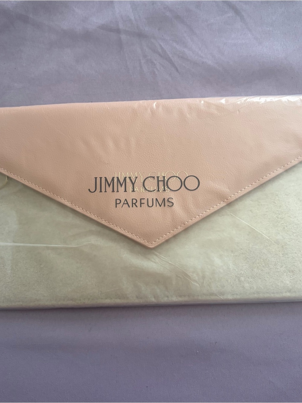 Jimmy Choo Pink and Beige Envelope Clutch